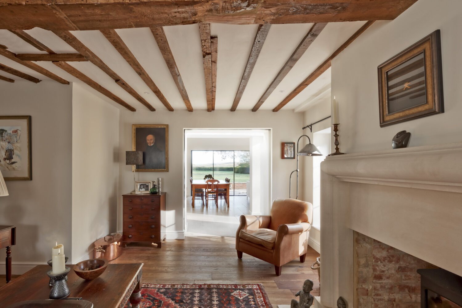 Rustic Living Room Design Exposed Timber Beams 1500x1000 