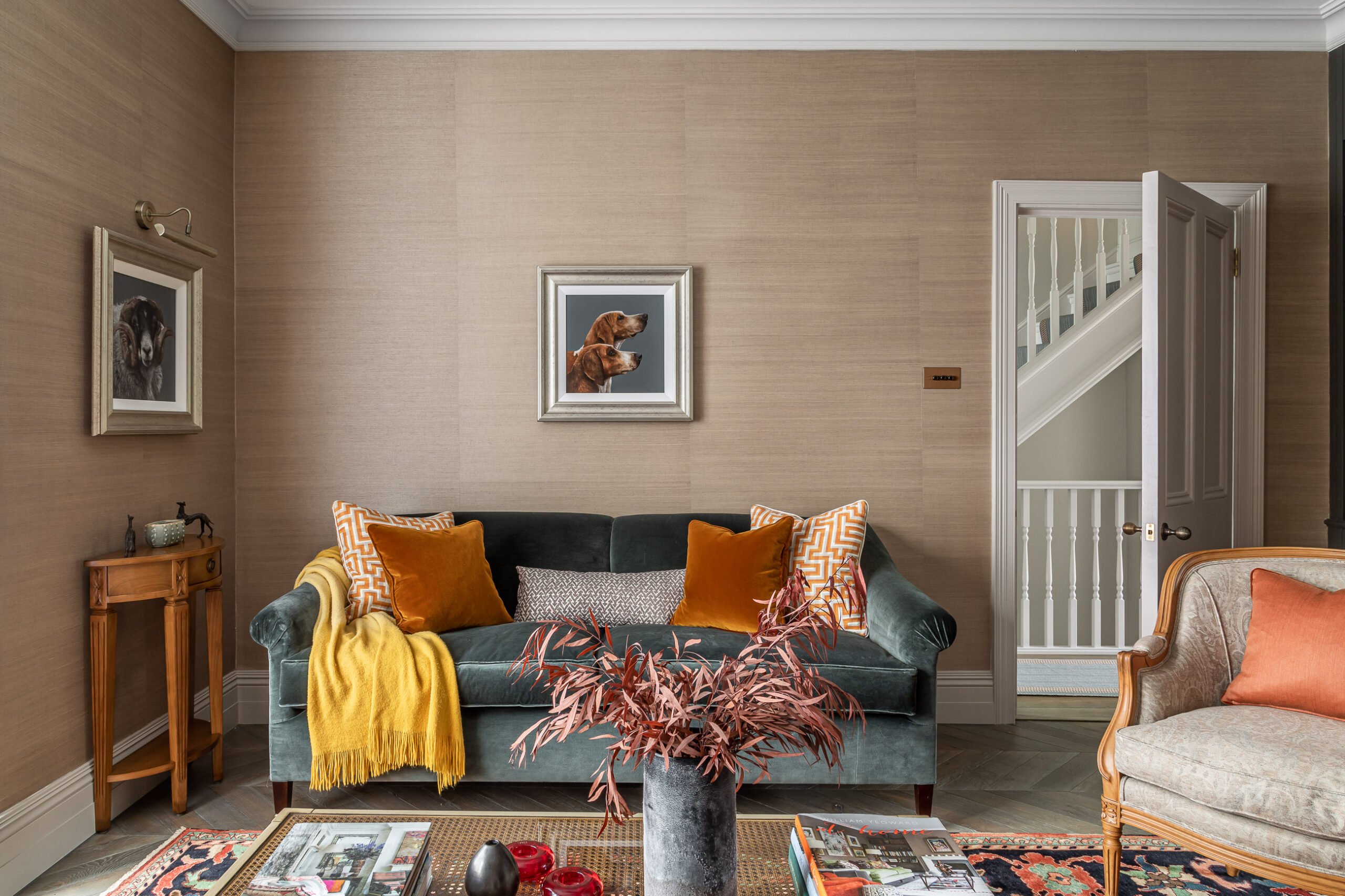 Vibrant textured living room interior renovation