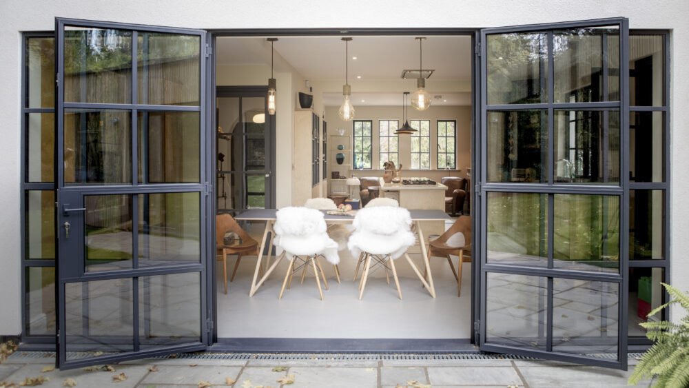 Solid steel patio doors renovation